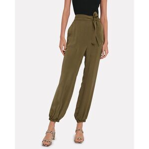 Intermix Lindy Tie Waist Pants, Olive/Army, Size 4